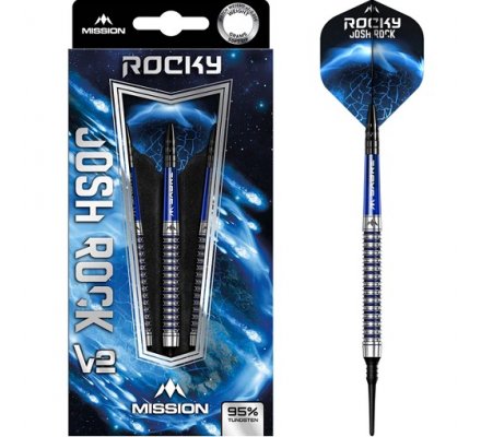 Jeu de fléchettes Mission Josh Rock V2 Silver & Blue PVD